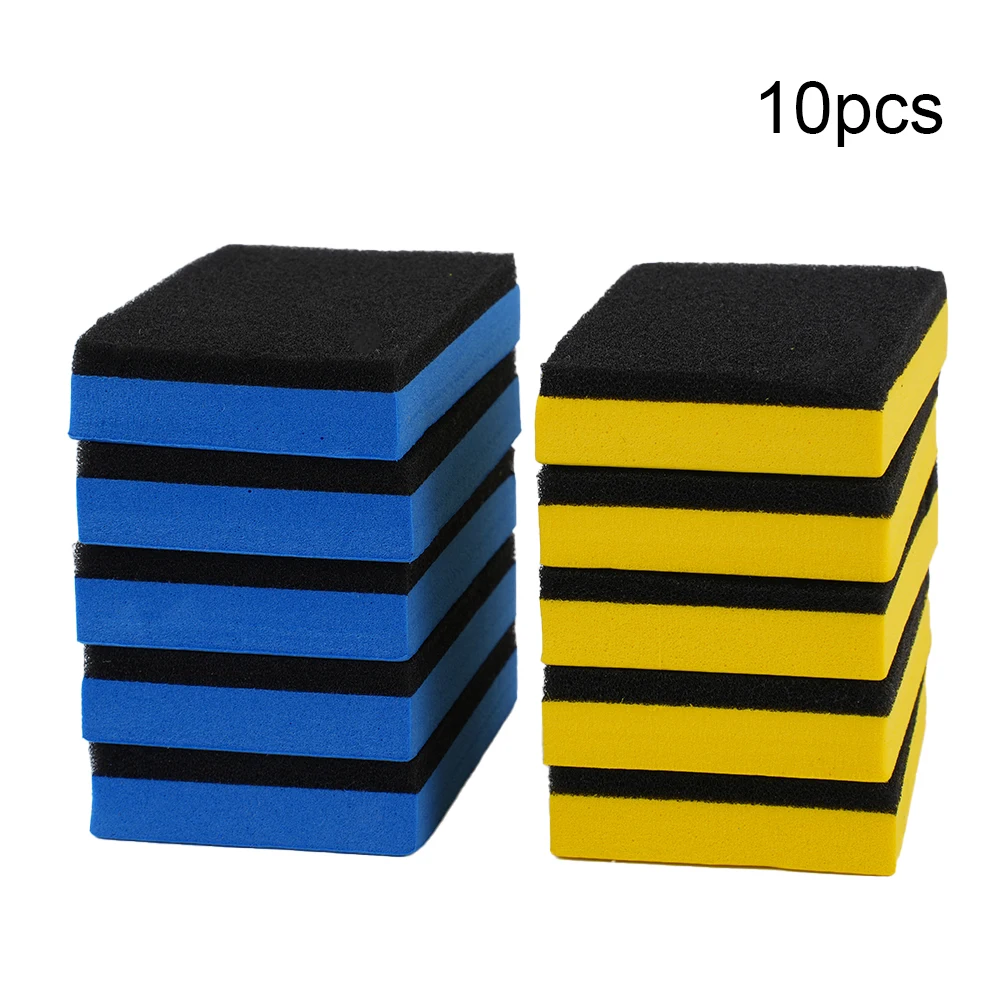 Tool Polishing Pad Buffing Compound EVA 10pcs 7*5*1.5cm Replacement Furniture Spare Parts Vehicle Yellow & Blue