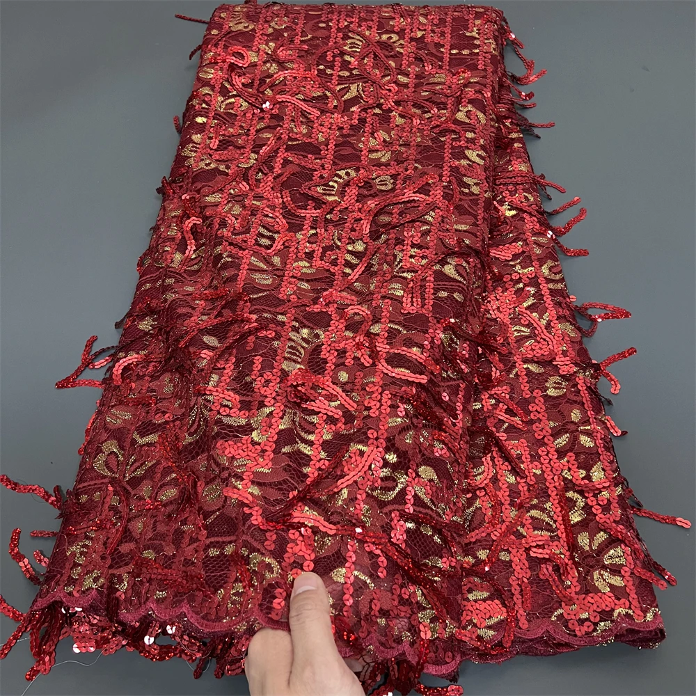 Африканский нигерийский гипюр вышитая тюль кружевная ткань праздничное платье
