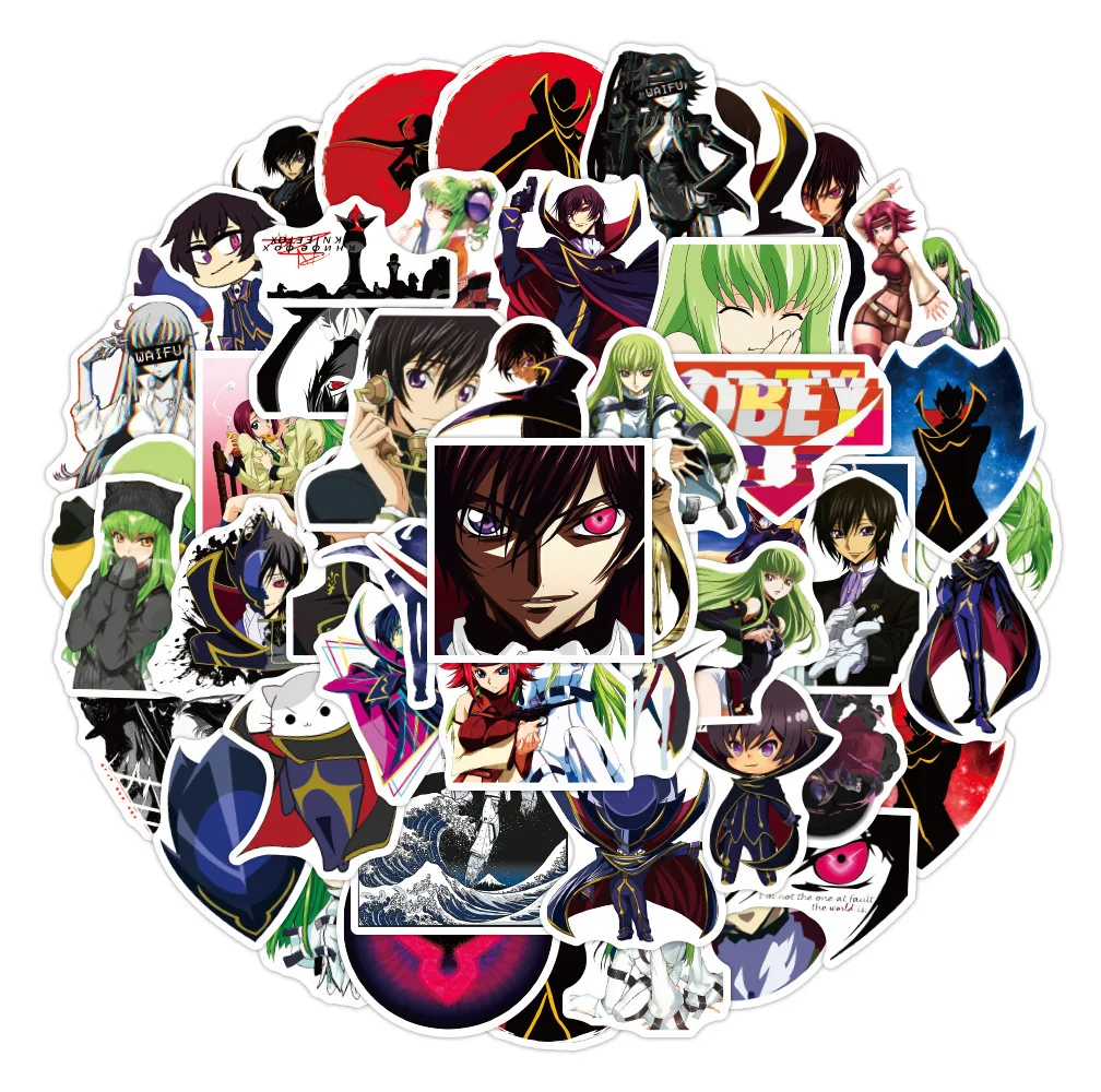 

10/30/50PCS Anime CODE GEASS Lelouch of The Rebellion Stationery Stickers Lable for Cars Furniture PVC Decal for Student Kid Toy