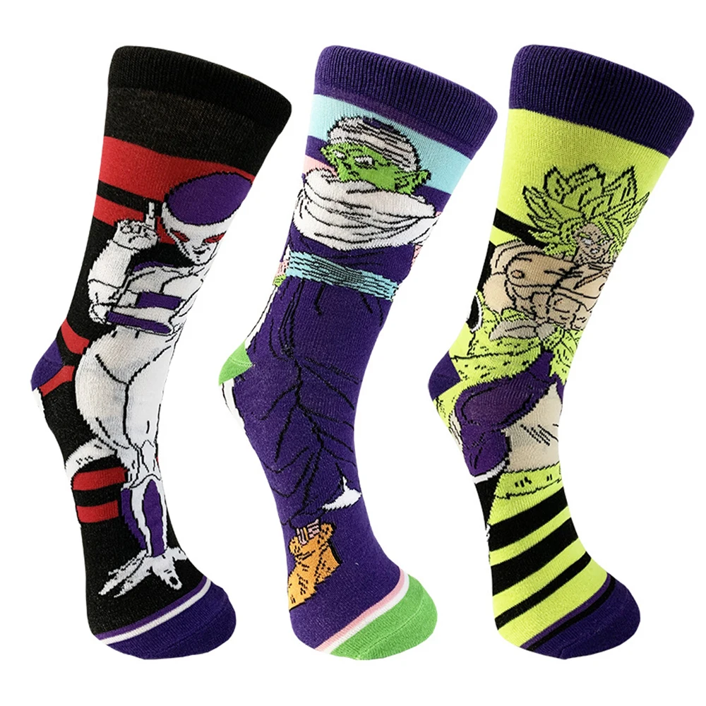 3Pair Cartoon Anime Character Socks Personalized Fashion Hip-Hop Funny Novelty Cosplay Ins Casual Skateboard Basketball Men Sock