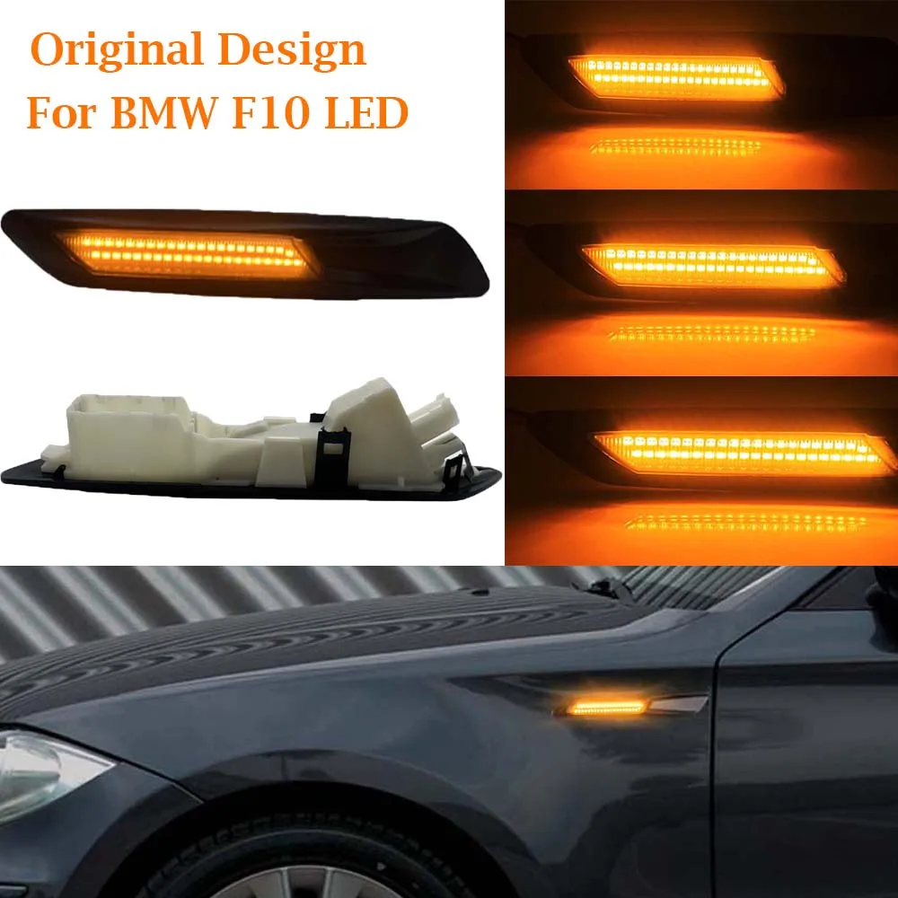 

Dynamic Amber LED Side Marker Lights Turn Signal Lamp For BMW 5 Series F10 F11 F18 2011-2017 63137154168 BMW F10 Original Design