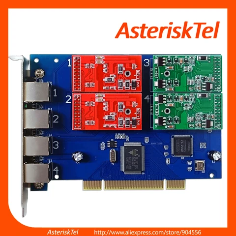 Asterisk PCI карта TDM410P с 2 портами FXO + 2 FXS, TDM400P, карта Asterisk FXO карта FXS, карта FreePBX Issabel DAHDI