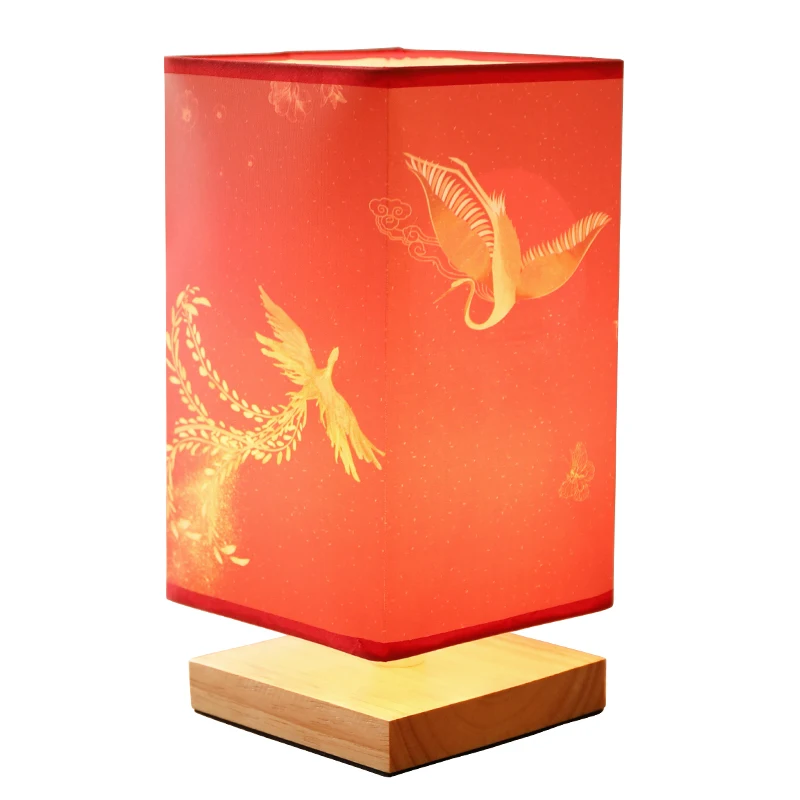

Bride Chinese Red Bedroom Bedside Lamp Wedding Room Romantic Festive Lantern