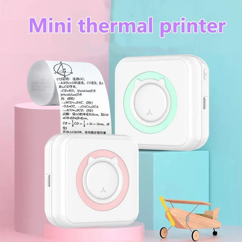 

Portable Mini Thermal Printer Wirelessly BT 203dpi Photo Label Memo Wrong Question Printing With USB Cable Imprimante Portable