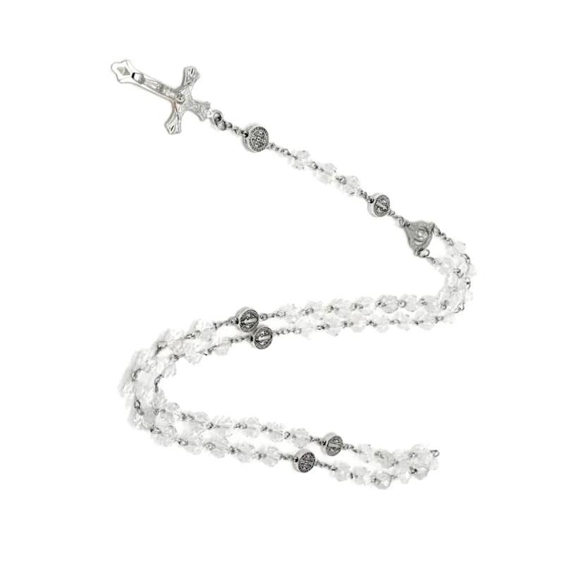 Хрустальные четки-ожерелье с крестом