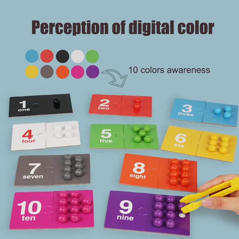 Зажимные бусины деревянные зажимы обучающая игрушка по номерам обучающие