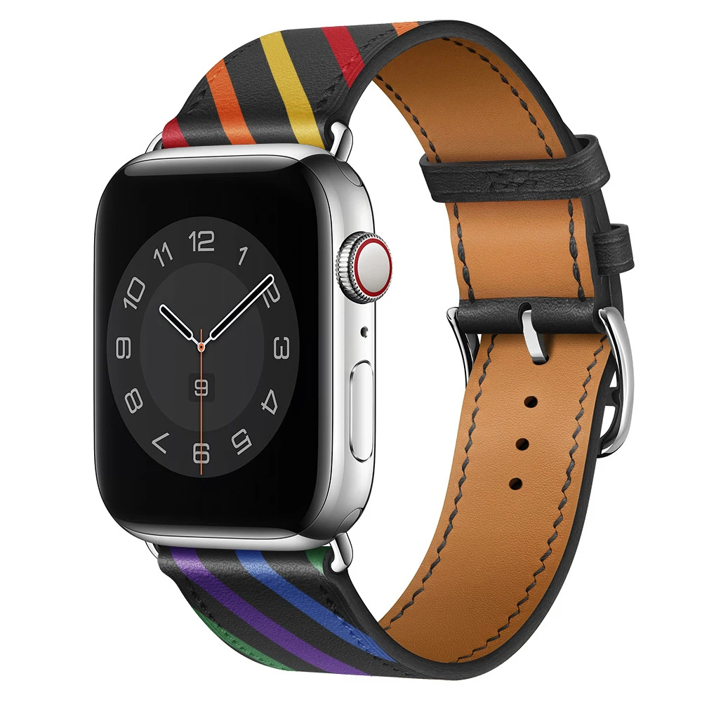 High quality Leather loop Band for Apple watch 42mm 38mm 41mm 45mm Series 7 3 4 5 6 SE iWatch 40mm 44mm Sports Strap Tour band
