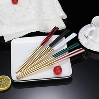 1 pair stainless steel chopsticks portable non slip food sticks tableware 21cm chinese chopsticks tableware kitchen tools