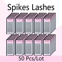 tdance 50pcs spikes wispy extension lashes individual fairy dramatic fluffy soft promade natural professional makeup eyelashes