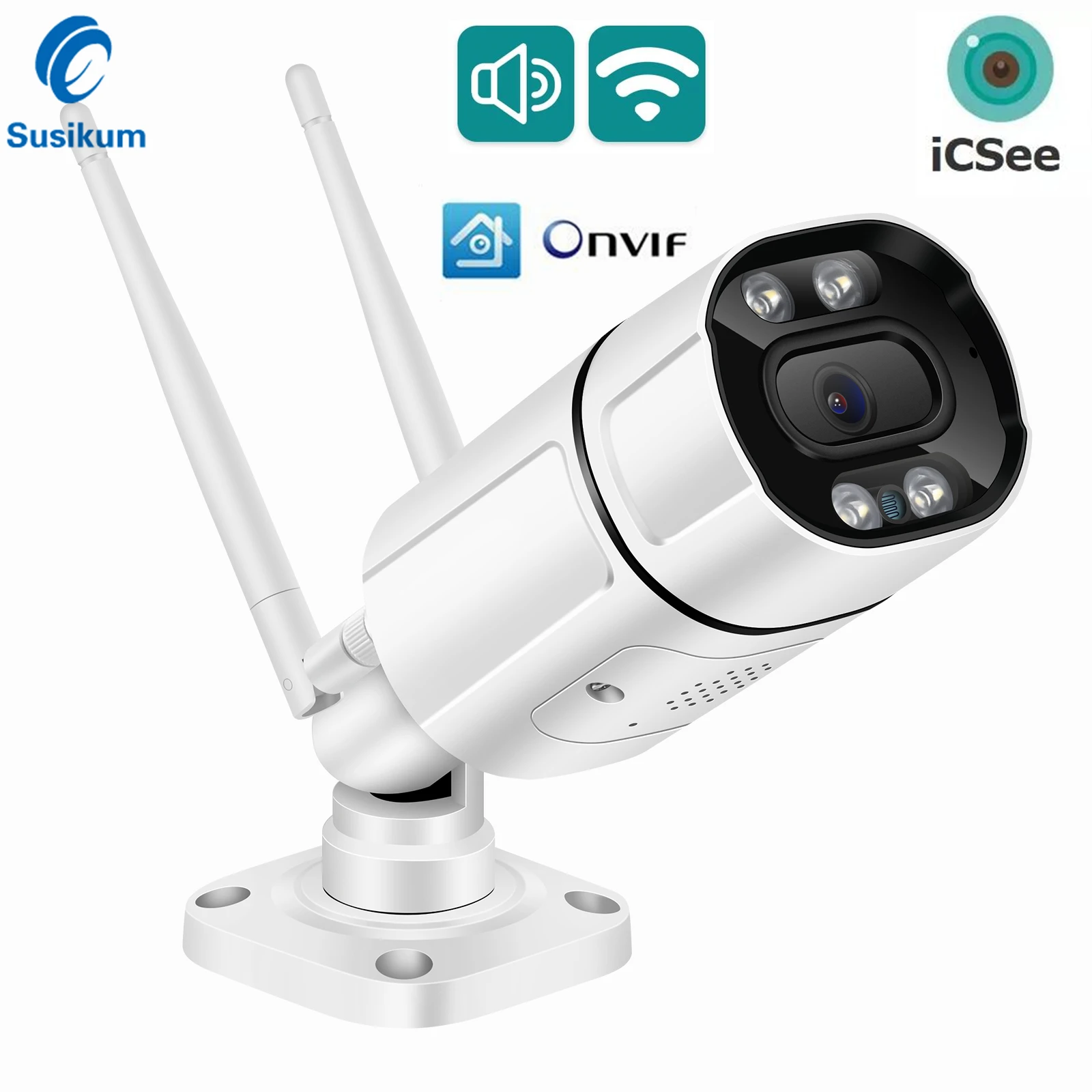 

Outdoor WIFI IP Camera ICSee APP 5MP Smart Home Video Surveillance Waterproof Wireless Bullect CCTV Camera Security Protection