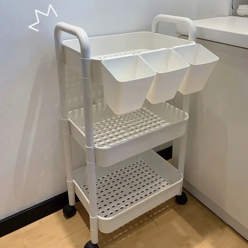 

Baby Bedroom Snacks Room Living Book Shelf Bathroom Trolley Mobile Storage Shelf Multi-layer Floor Bathroom Kitchen