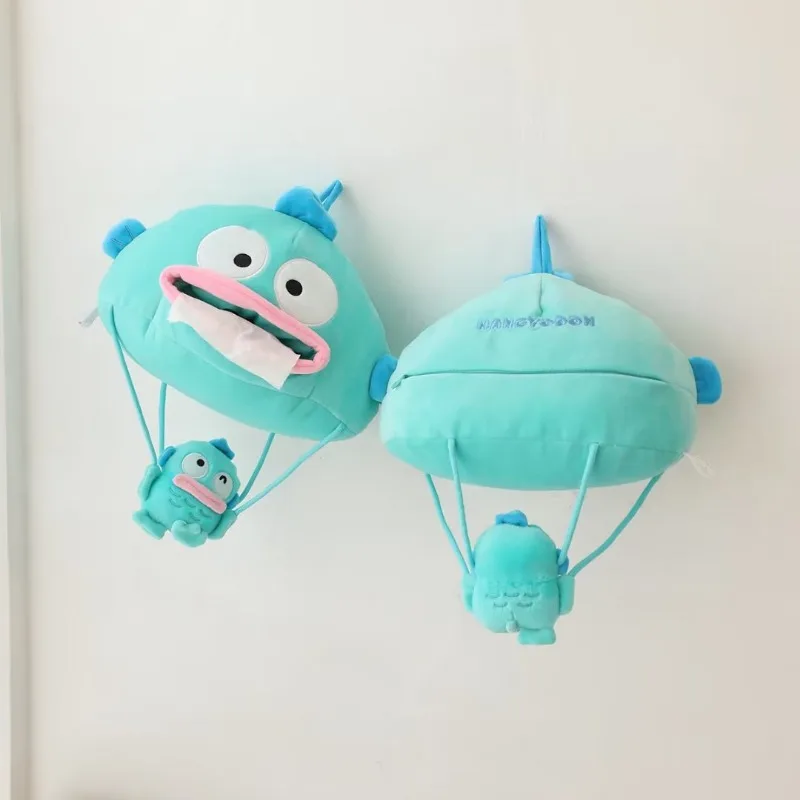 

Hangyodon Sanrio Tissue Box Anime Kawaii Drawer Box Cute Cartoon Creative Plush Car Tissue Bag Hanging Type Household Napkin Box