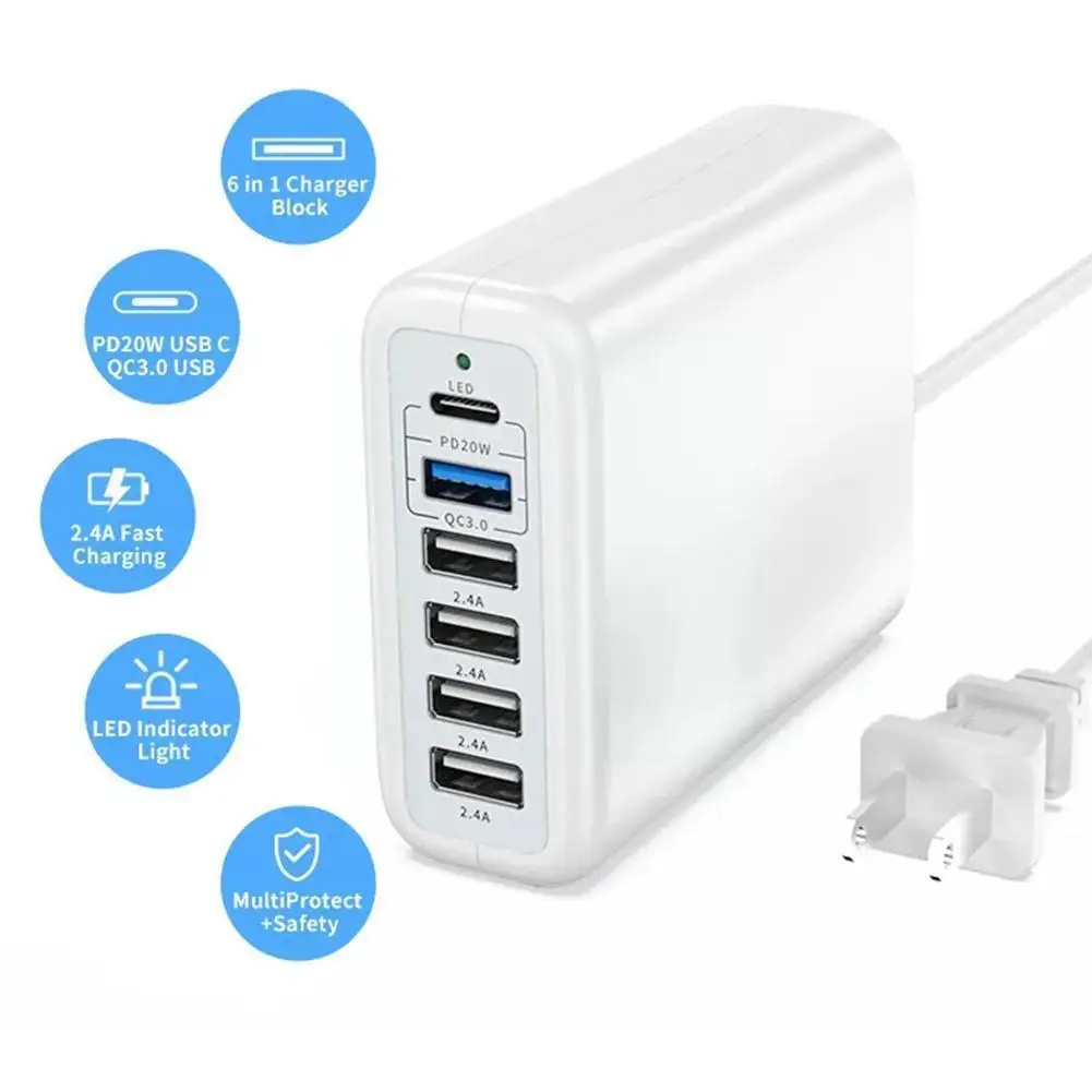

Зарядное устройство с 6 USB-портами, 100 Вт, P7D9