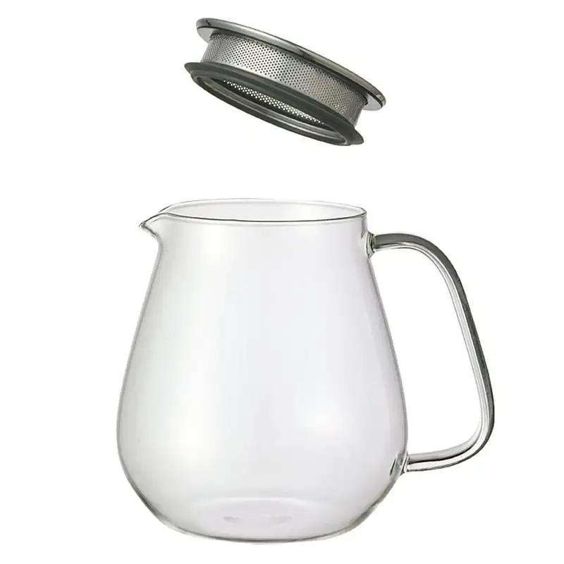 

Unitea One Touch Teapot 720 Milliliter (24.35 Fl. Oz.) - Heat-resistant Glass Teapot with Stainless Steel Strainer in Lid (Japan