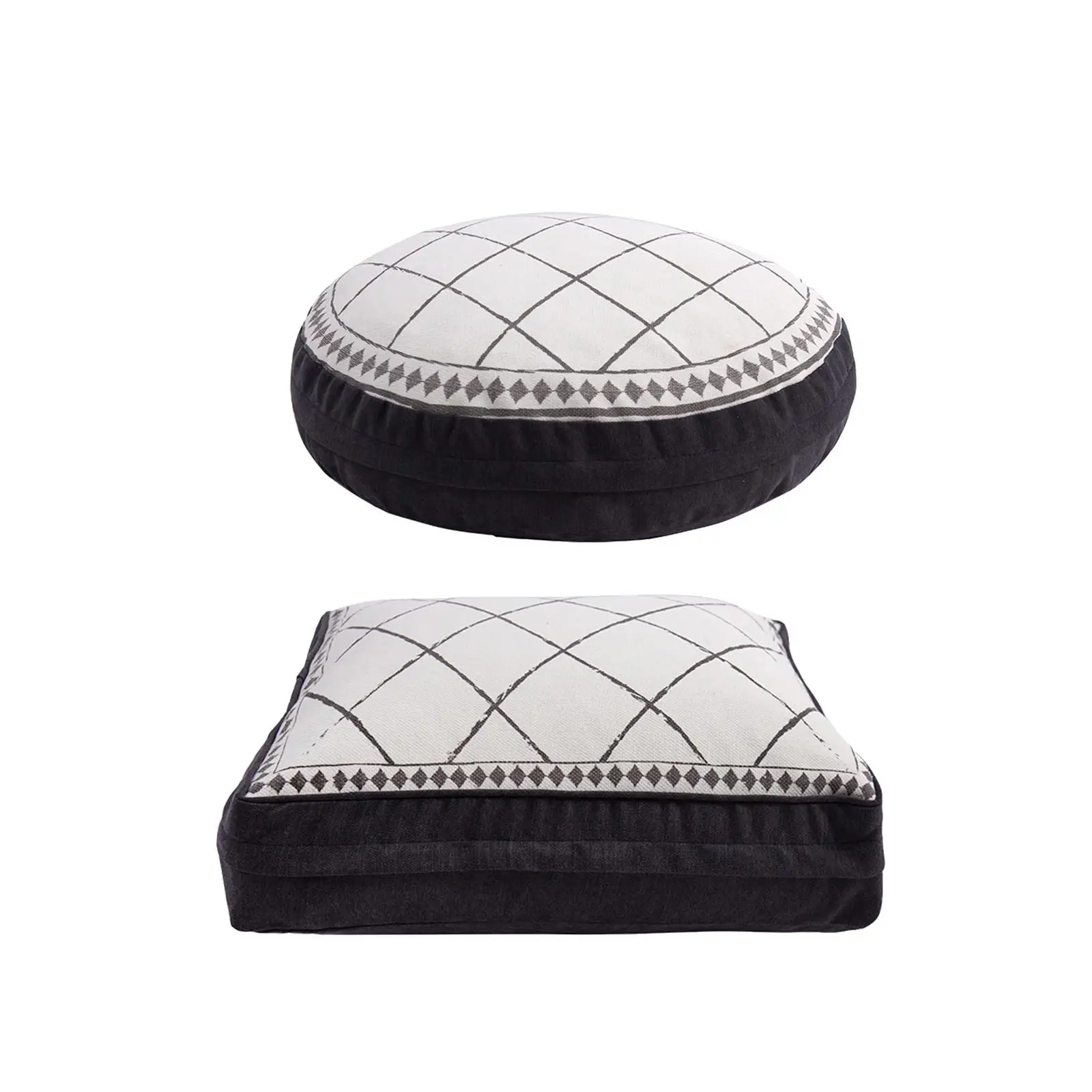 

Round Pouf Cover Living Room Decoration Foot Rest Cover Ottomans Footstools Textured Decorative Patio Seat Cover Cubes Foot Rest