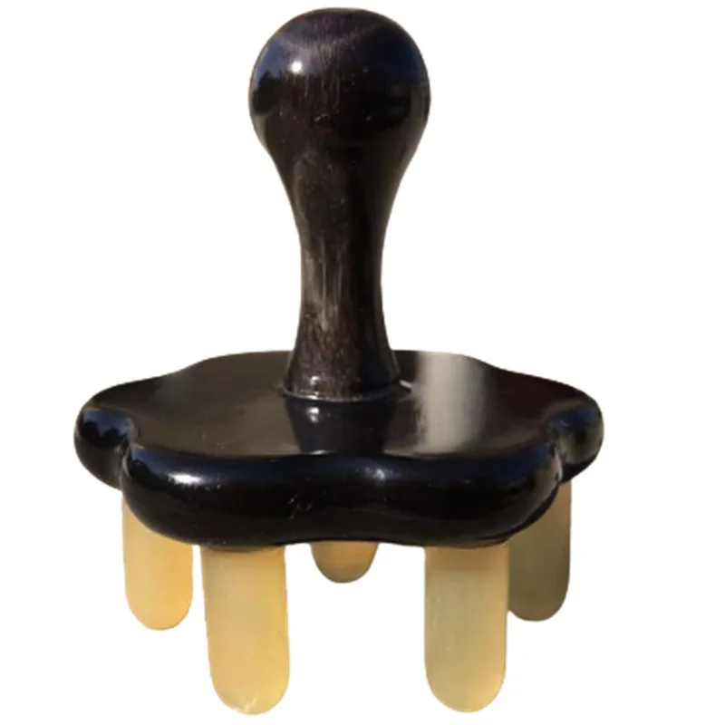 

Natural Green Sandalwood Horn Comb Wide Teeth Head Scalp Meridian Scraping Massage Brush Acupuncture Gua Sha Therapy Relaxation