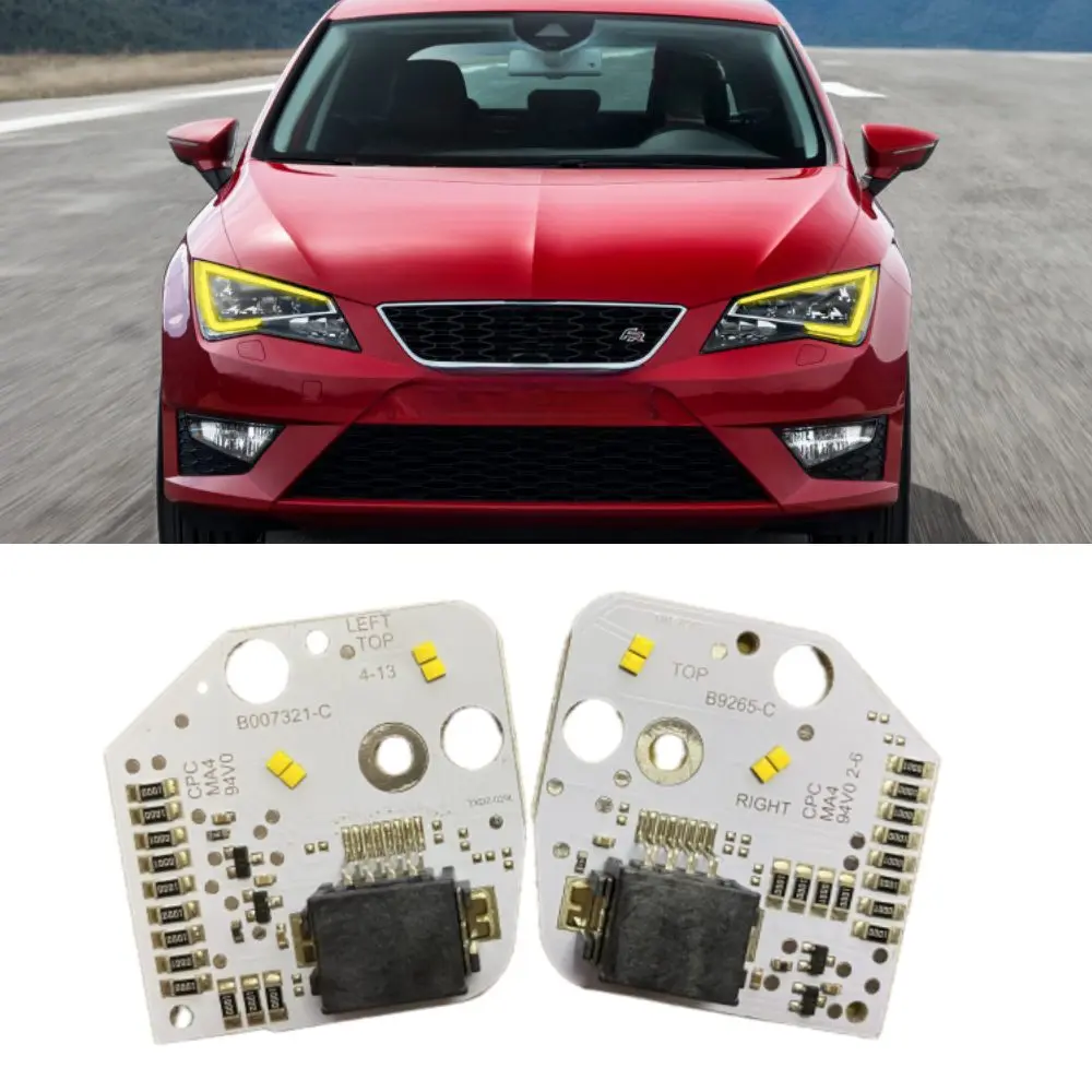 

Светодиодные платы Refit Day Yellow Angel Eye DRL для 2013 2014 2015, синий модуль дневных ходовых огней 5F 0941475 5F 0941476