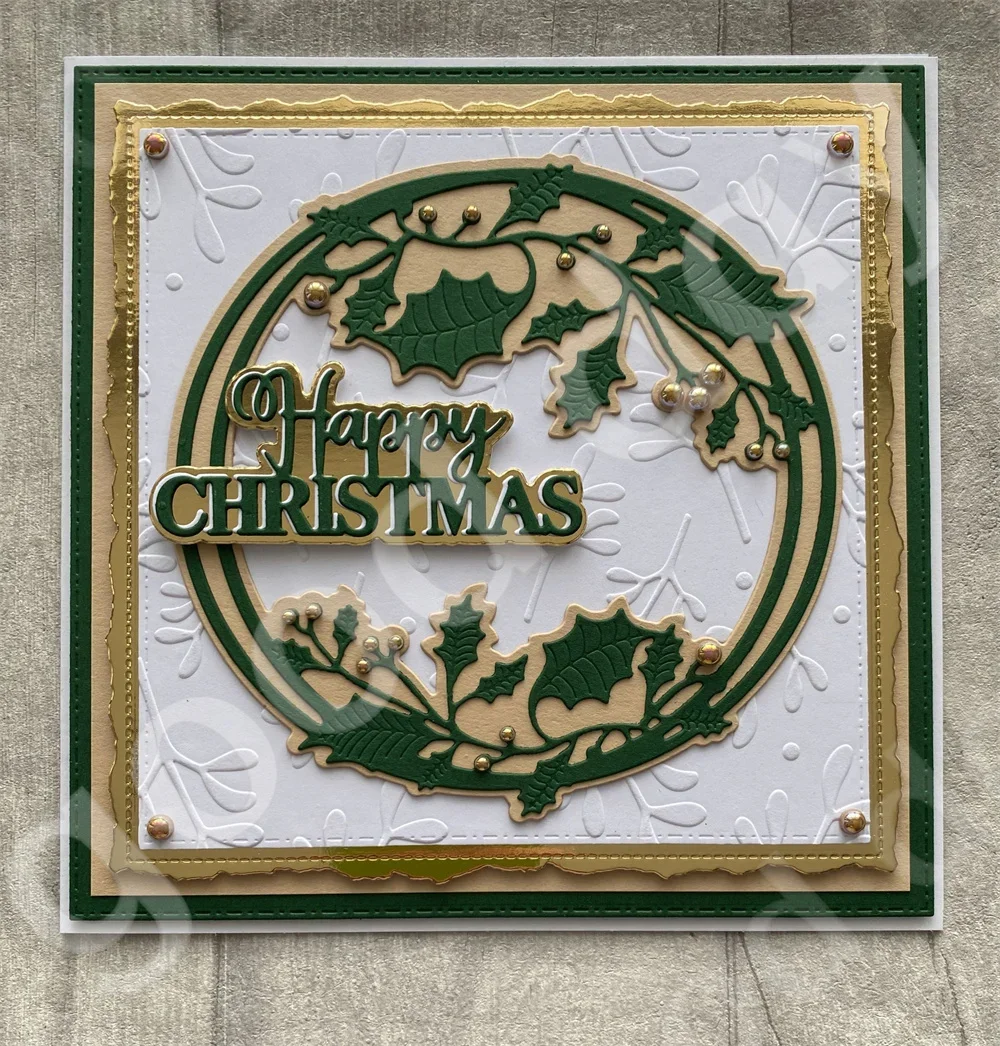 Необычная рамка Падуба бутоны Розовые Ягоды омела металлическая высечка