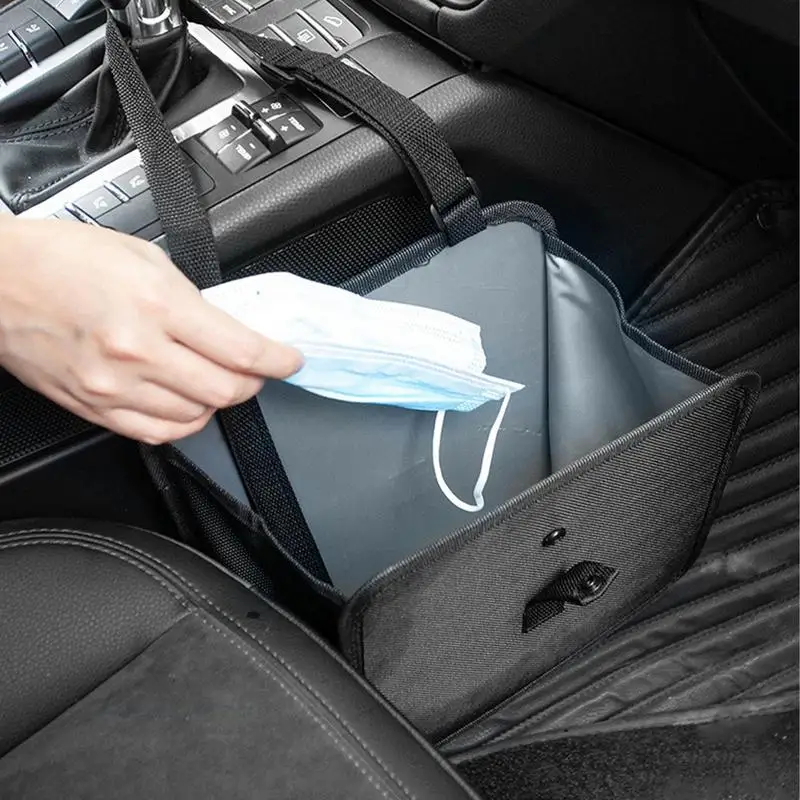 

Car Trash Can Back Seat Waterproof Oxford Cloth Car Garbage Bag With 7.5L Capacity For Snacks Toys Drinks Cups Files Umbrellas