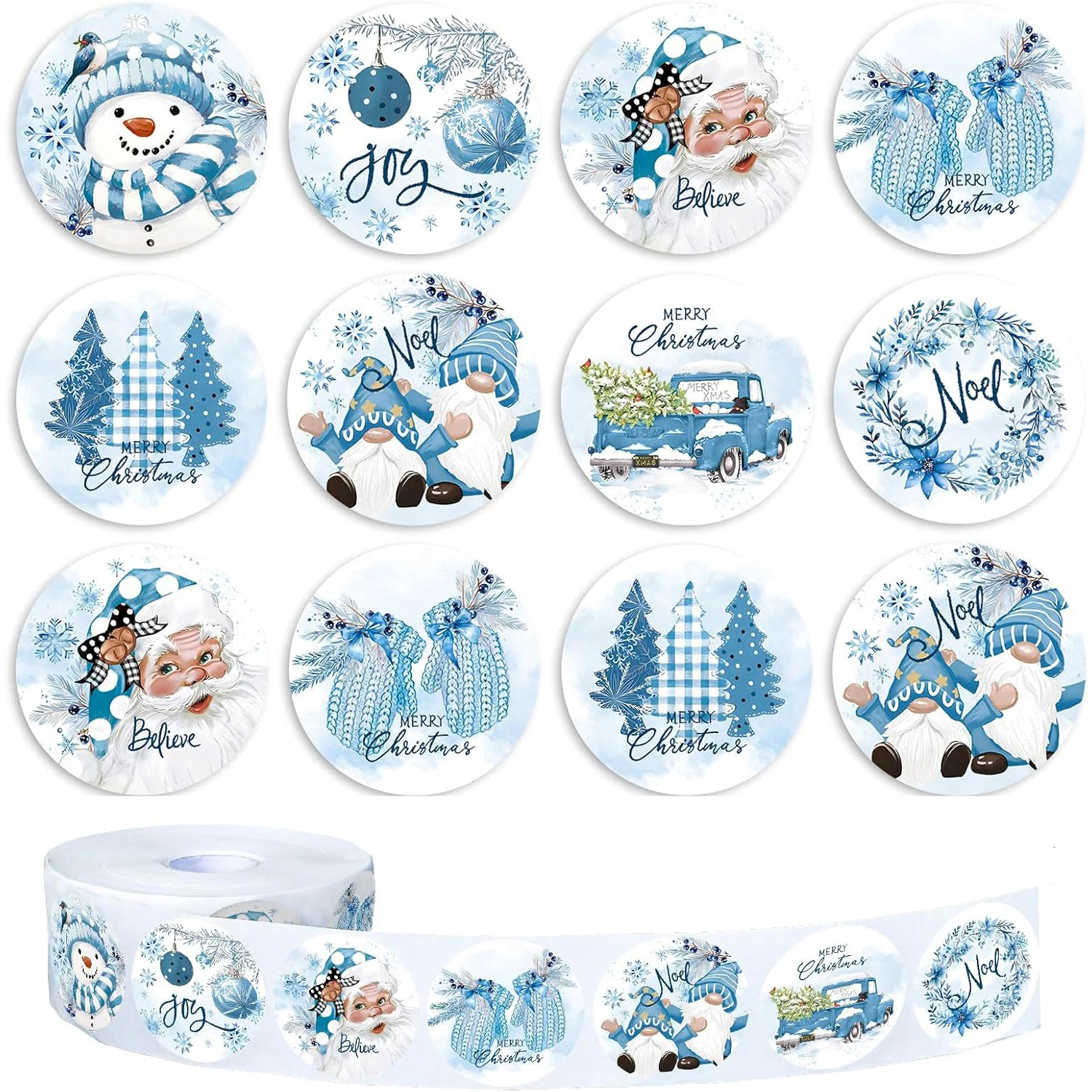 

Рождественские наклейки с снеговиком, бумага, 100-500 шт