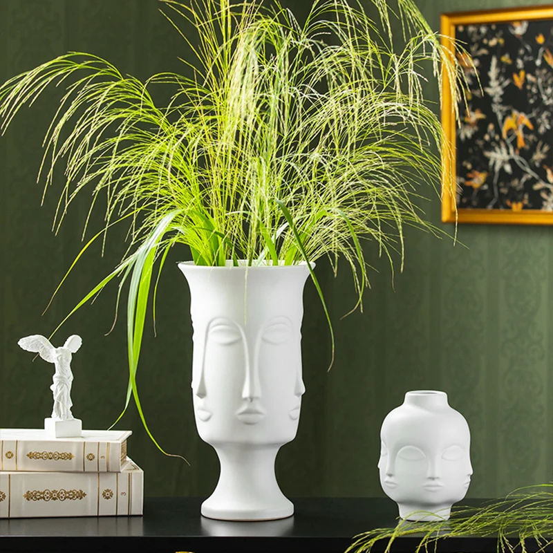 

Desk Bathroom Ceramic Vase Bedroom Aesthetic Modern Floor Flower Vase White Small Minimalist Jarrones Home Decoration WWH35XP