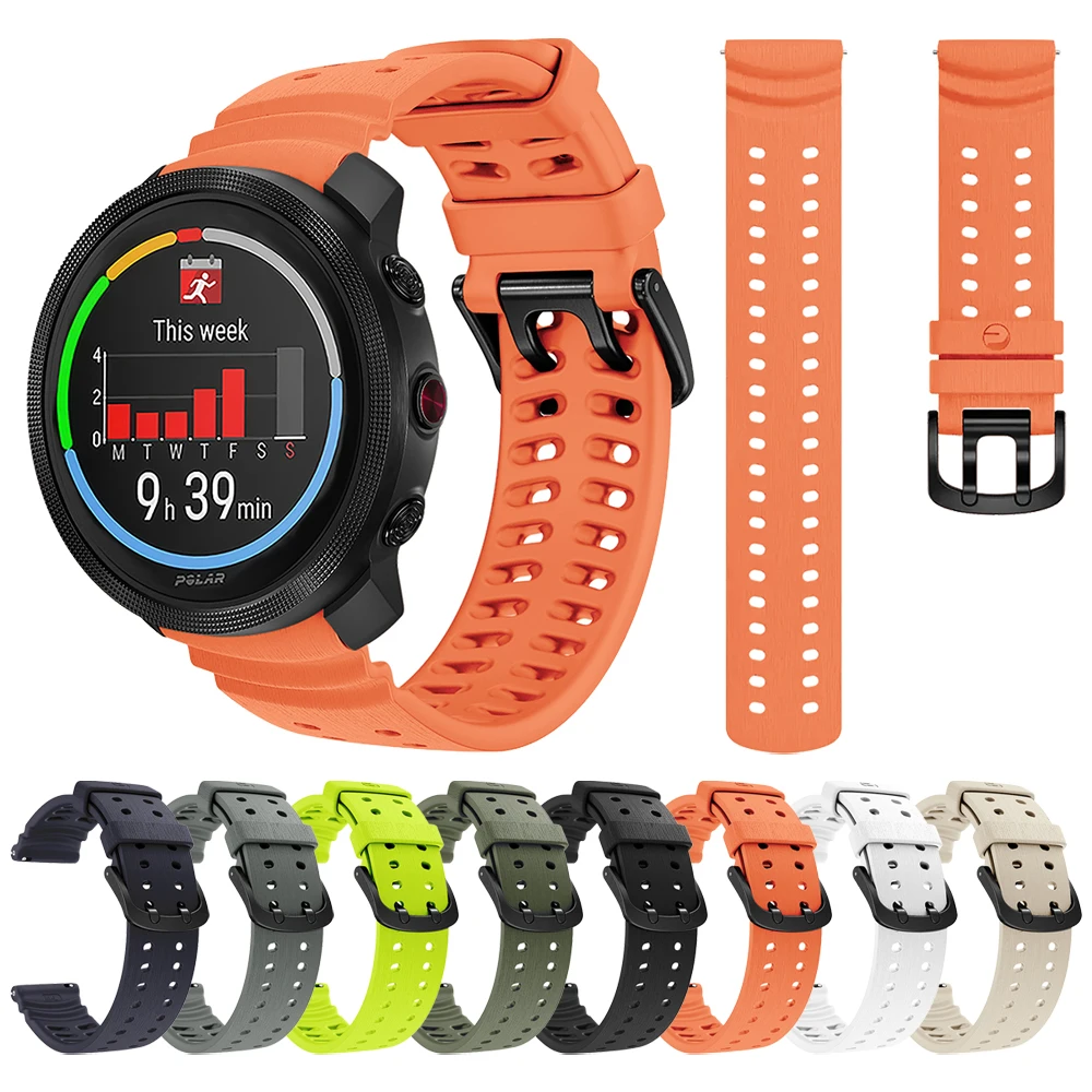 Фото Силиконовый ремешок 22 мм для браслета POLAR Vantage M3 V3 M M2 1:1 для браслета POLAR Grit X2 Pro Titan GritX Sport Band