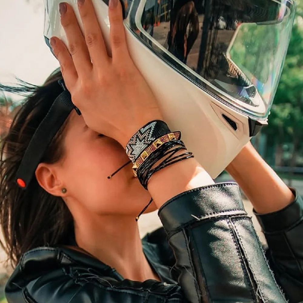 

Go2boho классический черный браслет набор для женщин ювелирные изделия Роскошные сложенные Браслеты Аксессуары Звездные ювелирные изделия