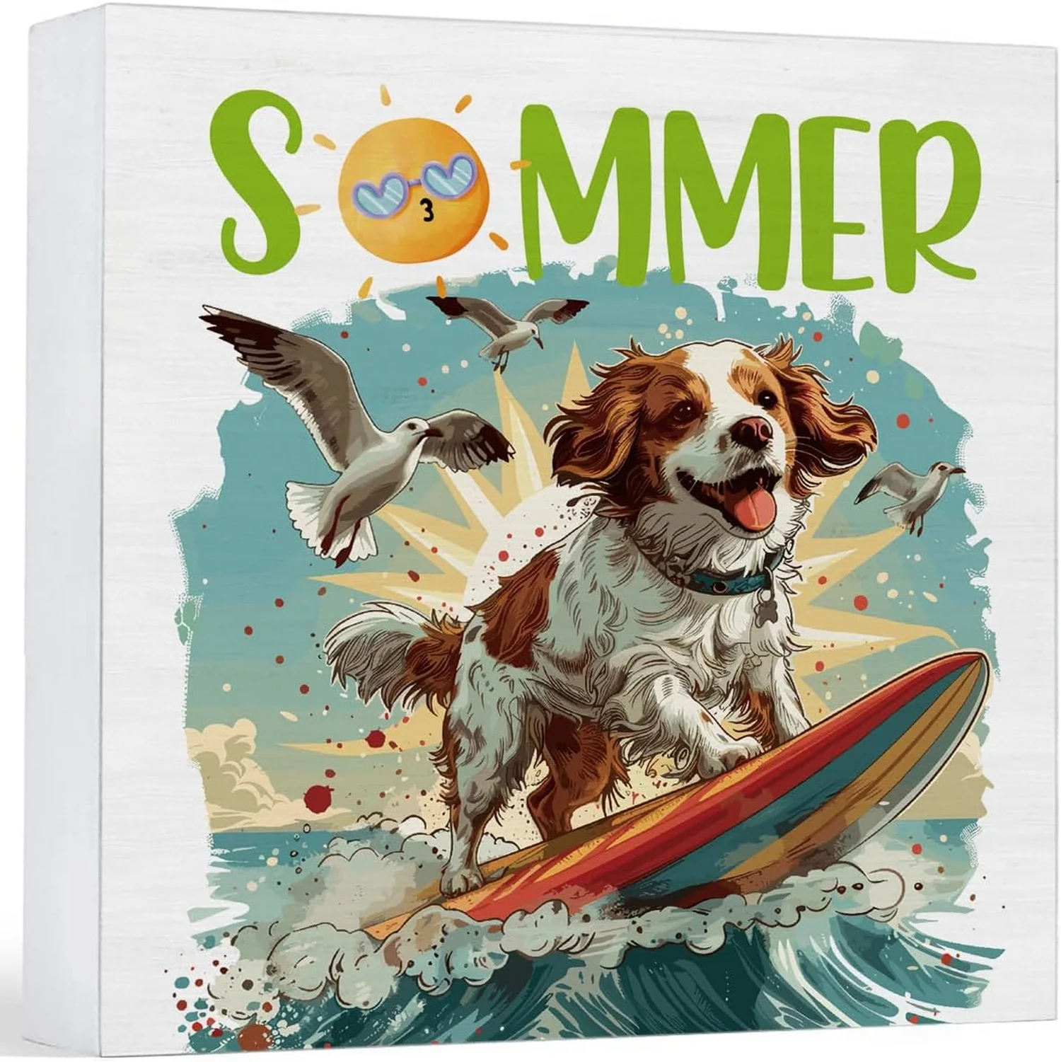 Привет Лето Деревянный Блок Знак В Пасторальном Стиле Декоративная Настольная