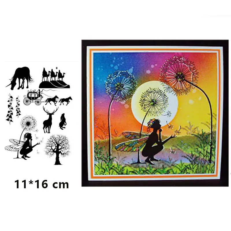 

2023 Unicorn Fairy Clear Stamps for DIY Scrapbooking Card Transparent Silicone Stamp Making Photo Album Crafts Decoration
