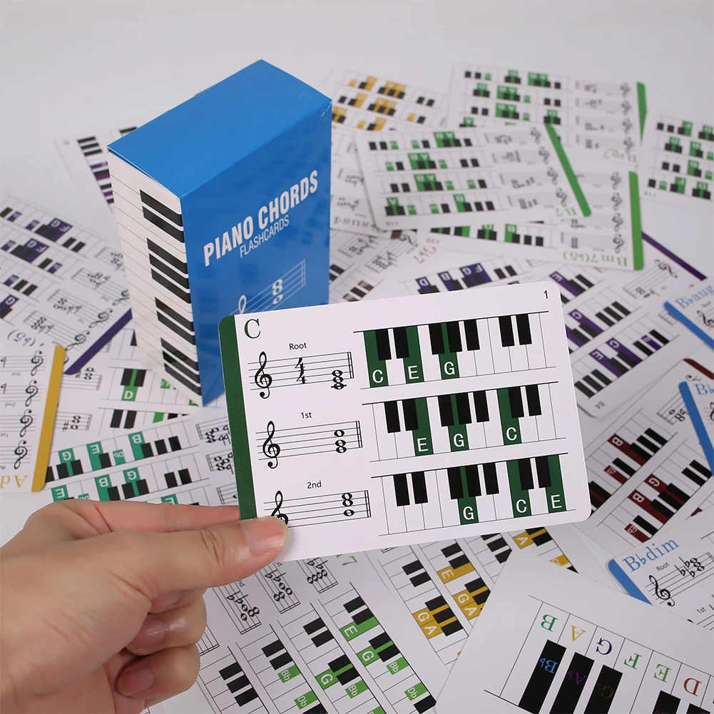 Флэш-карты 120 аккорды с фортепиано Таблица аккордов Веселые образовательные