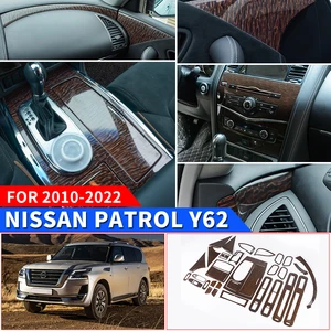 2010-2022 Nissan Patrol Y62 Wood Grain Interior Decoration Modification ccessories Handle Variable Speed Panel  Air Outlet Frame