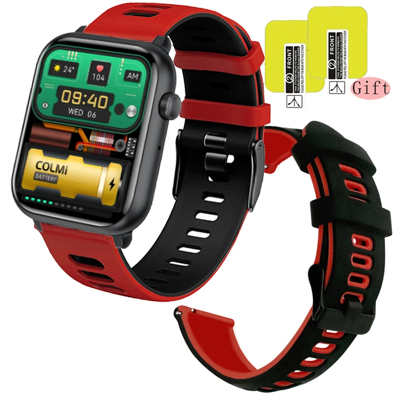 

Мягкий силиконовый ремешок для смарт-часов COLMI C80, спортивный браслет, Защитная пленка для экрана