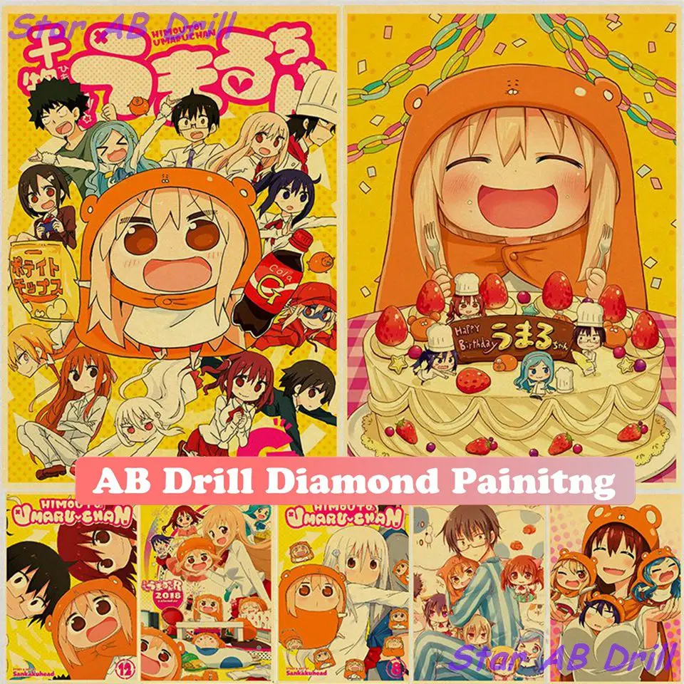 

AB Drill Anime 5D Diamond Painting Kit Himouto! Umaru-chan Embroidery Cartoon Cute Girl Mosaic Art Cross Stitch Home Decor Gifts