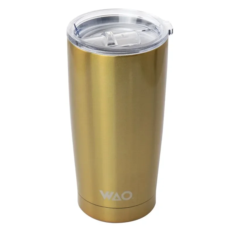 

Luxurious 18 oz. Dark Gold Thermal Tumbler with Premium Acrylic Lid - Keep Hot, Cold and Refreshing Drinks All Day Long!