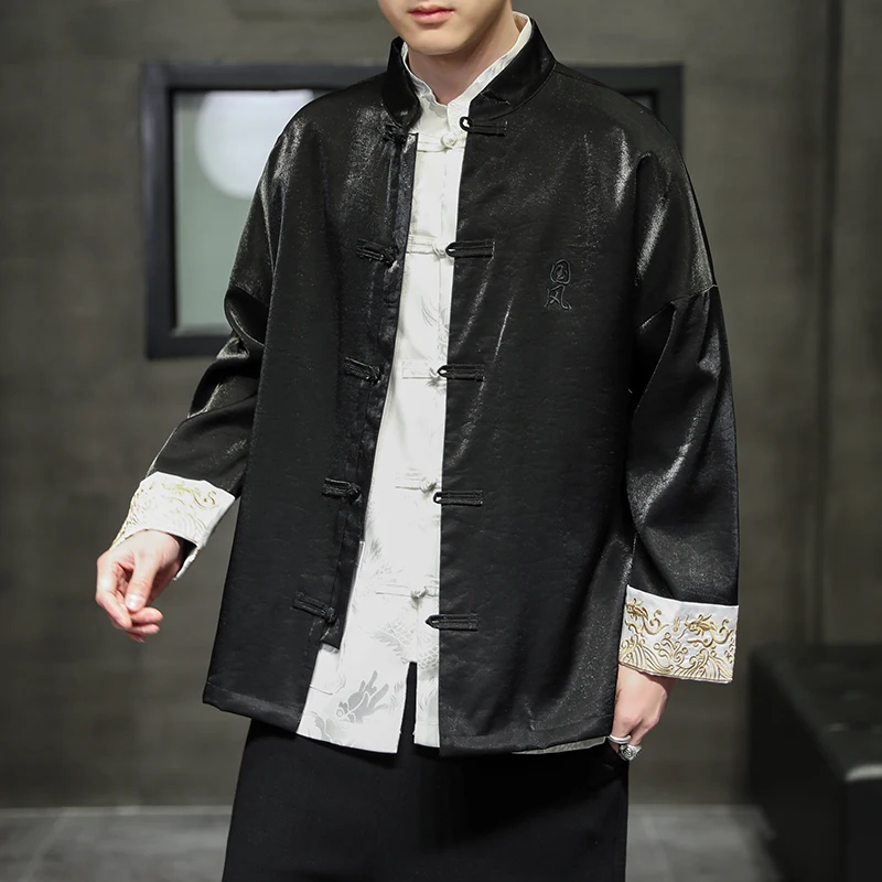 

2022 Spring Chinese Men's Wear Tang Suit Button Collar Chinese Tunic Suit Chinese Coat and Jacket
