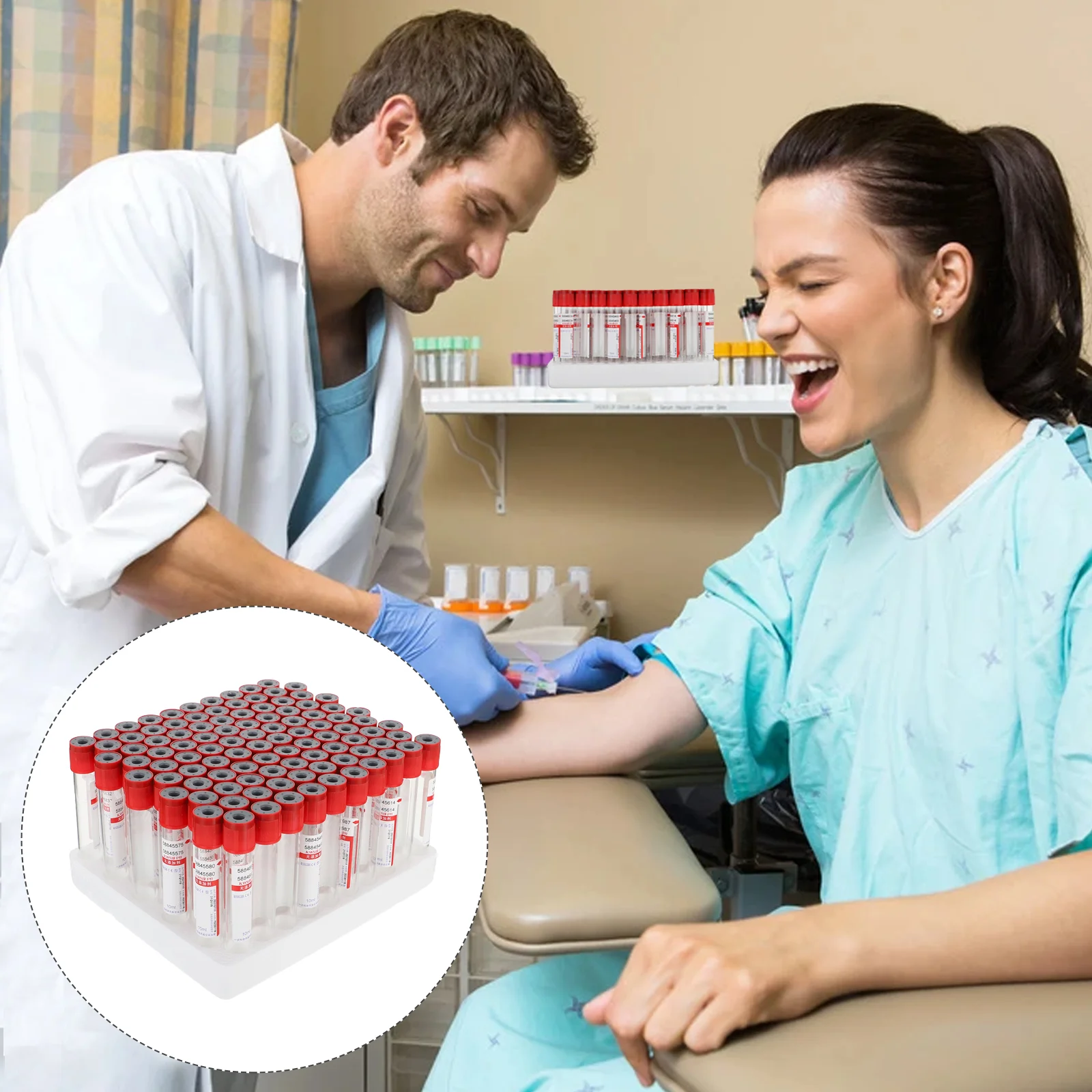 

10ml Blood Collection Tube Glass Negative Pressure Tubes Disposable Vacuum Collector