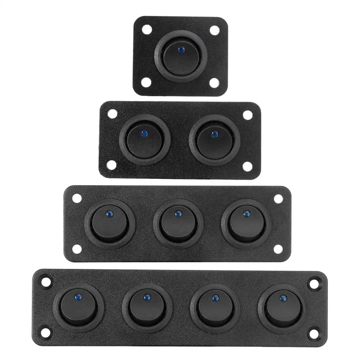 

12V 1/2/3/4 Gang Toggle Switch ON-OFF Rocker Switch Panel Toggle Switch Panels For Boat Car Truck Caravan RV Camper Marine