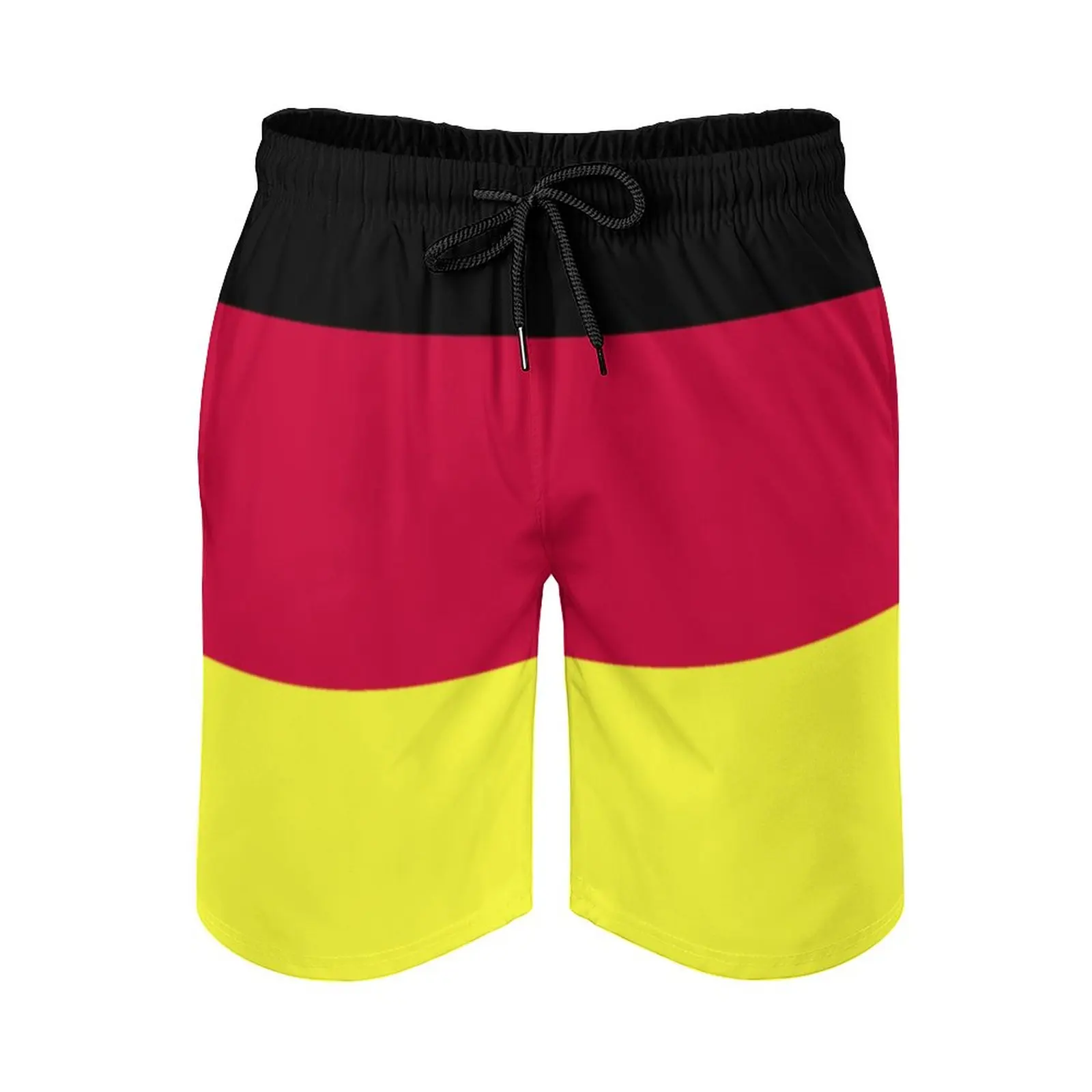 

Пляжные мужские шорты с немецким флагом, Воздухопроницаемые быстросохнущие пляжные шорты с регулируемой кулиской в стиле аниме, свободные Стрейчевые баскетбольные