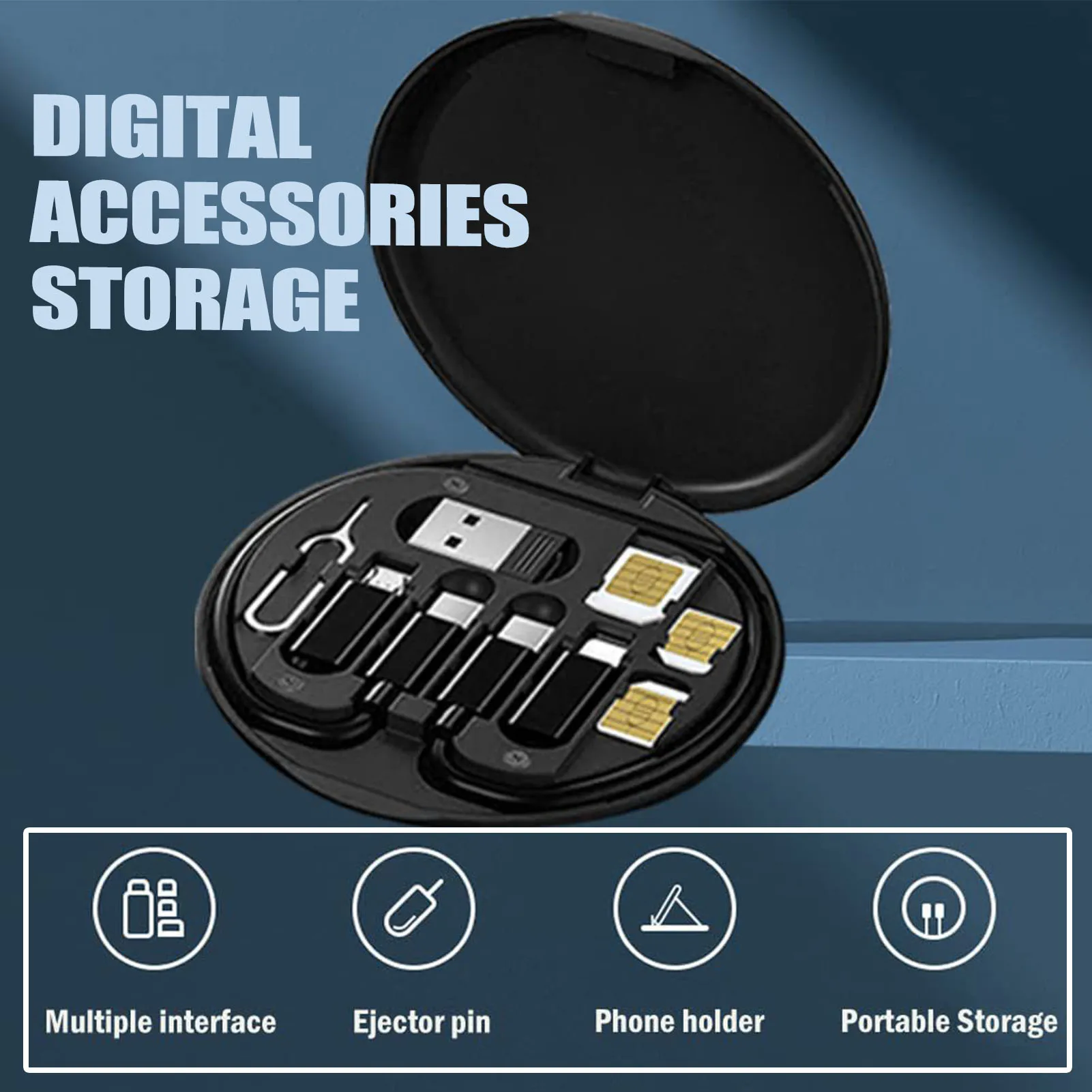 

Mini Digital Gadgets Storage Box Waterproof Digital Storage Box Travel EVA Data Cable Battery Charger Portable Gadget Bag Pocket
