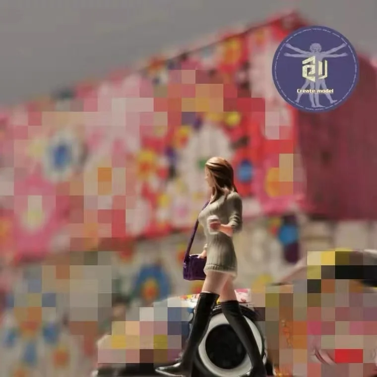 

Spot Create 1:64 Milk Tea Girl Doll Model Car Model Scene Arrangement Decoration Micro Landscape Shooting Props