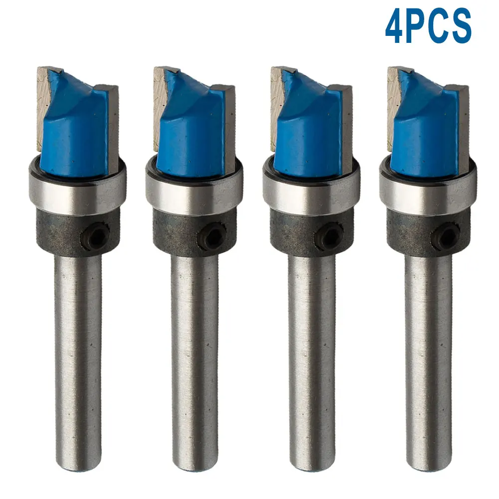 Router Bits 4Pcs 6mm Shank Mortise Template Flush Trim Router Bit Woodworking Milling Cutter With Bearing For Woodworking