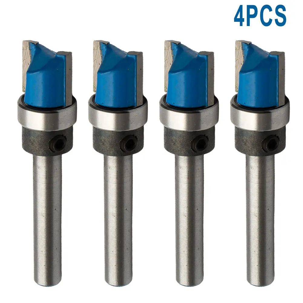 

Router Bits 4Pcs 6mm Shank Mortise Template Flush Trim Router Bit Woodworking Milling Cutter With Bearing For Woodworking