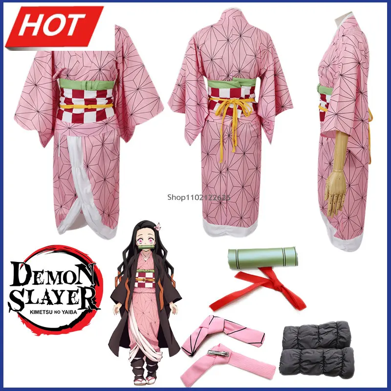 

Детский костюм для косплея Kimetsu No Yaiba, рассекающий демонов, карнавальный великолепный смешной костюм на Хэллоуин, детская одежда Nezuko