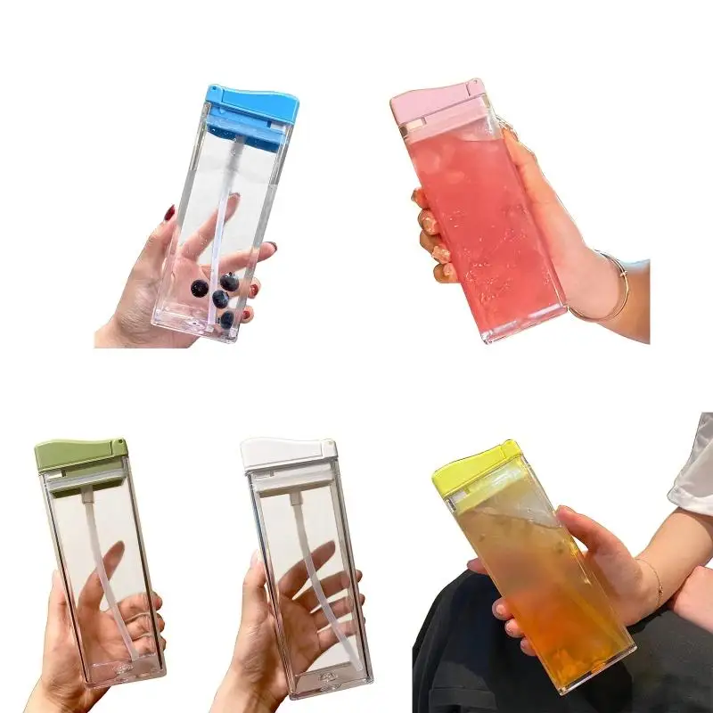 

Квадратная бутылка для воды в форме коробки, плоские чашки для воды, дорожная плоская бутылка, портативные чашки