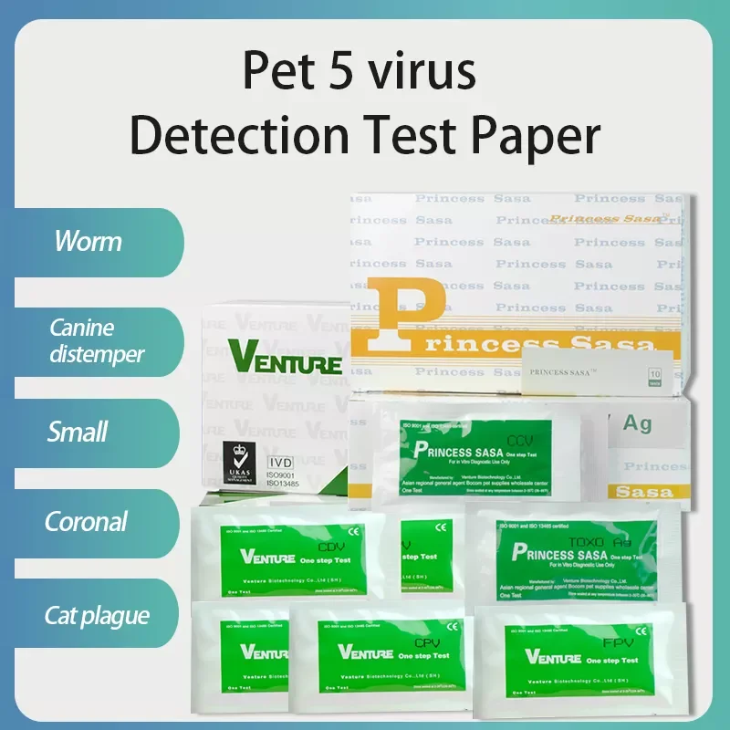 

CDV/CPV/CCV/FPV/TOXO Test Paper Canine Home Health Detection For Distemper Parvovirus Cat Dog Safe Supplies Pet Accessories