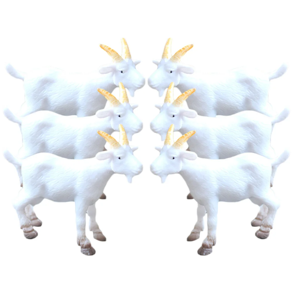 

Mini Goat Figurines Plastic Realistic Sheep Educational Goats Ornaments Tiny Farm Animal Models Small Lambs To-Y Figures Fairy
