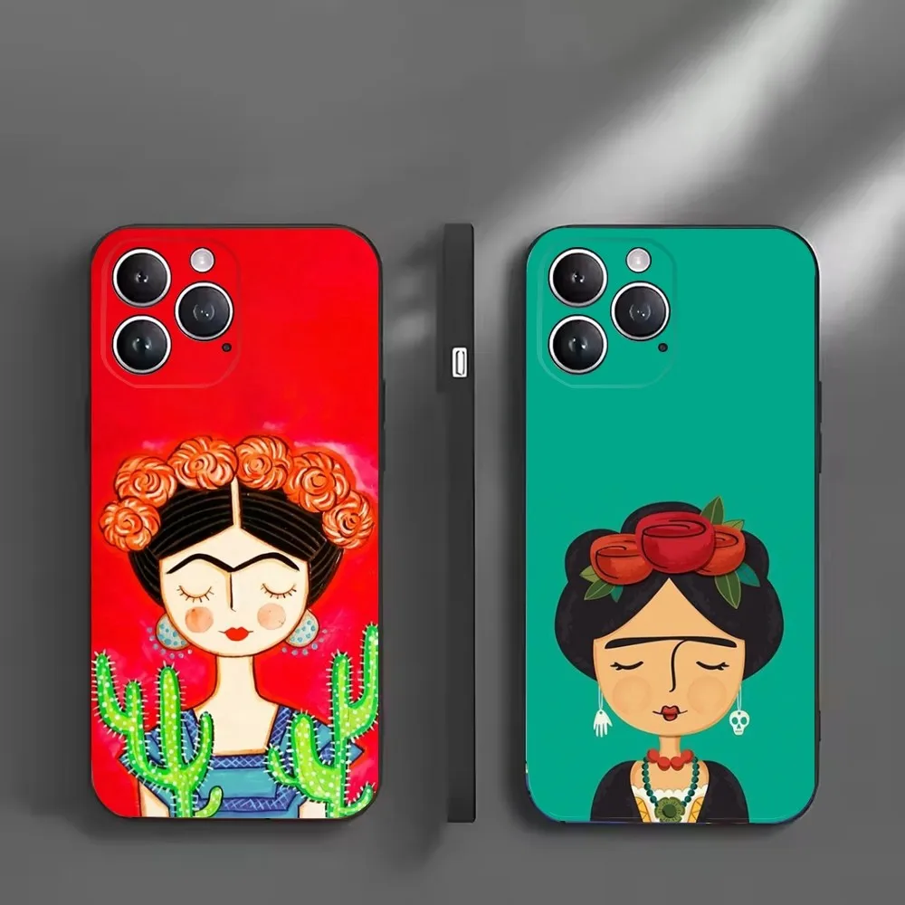 F-FridaS-S K-Kahlo-g Art Чехол для телефона iPhone 16 15 14 13 12 Mini 11 Pro XR X XS MAX 7 8 Plus Силиконовый чехол