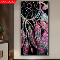 colorful feathers diamond painting abstract colorful diamond mosaic cross stitch kits diamond art decorative paintings
