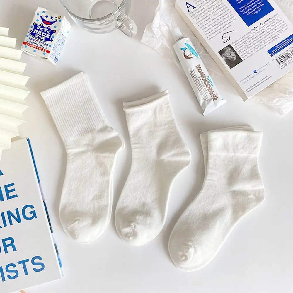 

Harajuku Style White Twist Stripe Ruffle Socks Sweet Cute JK Cotton Socks For Girls Streetwear Mid Tube Socks