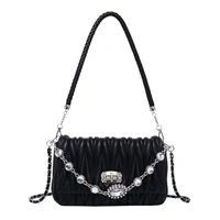 womens shoulder bag pu leather lingge pattern womens straddle small bag brand designer simplicity girls purse handbag sac